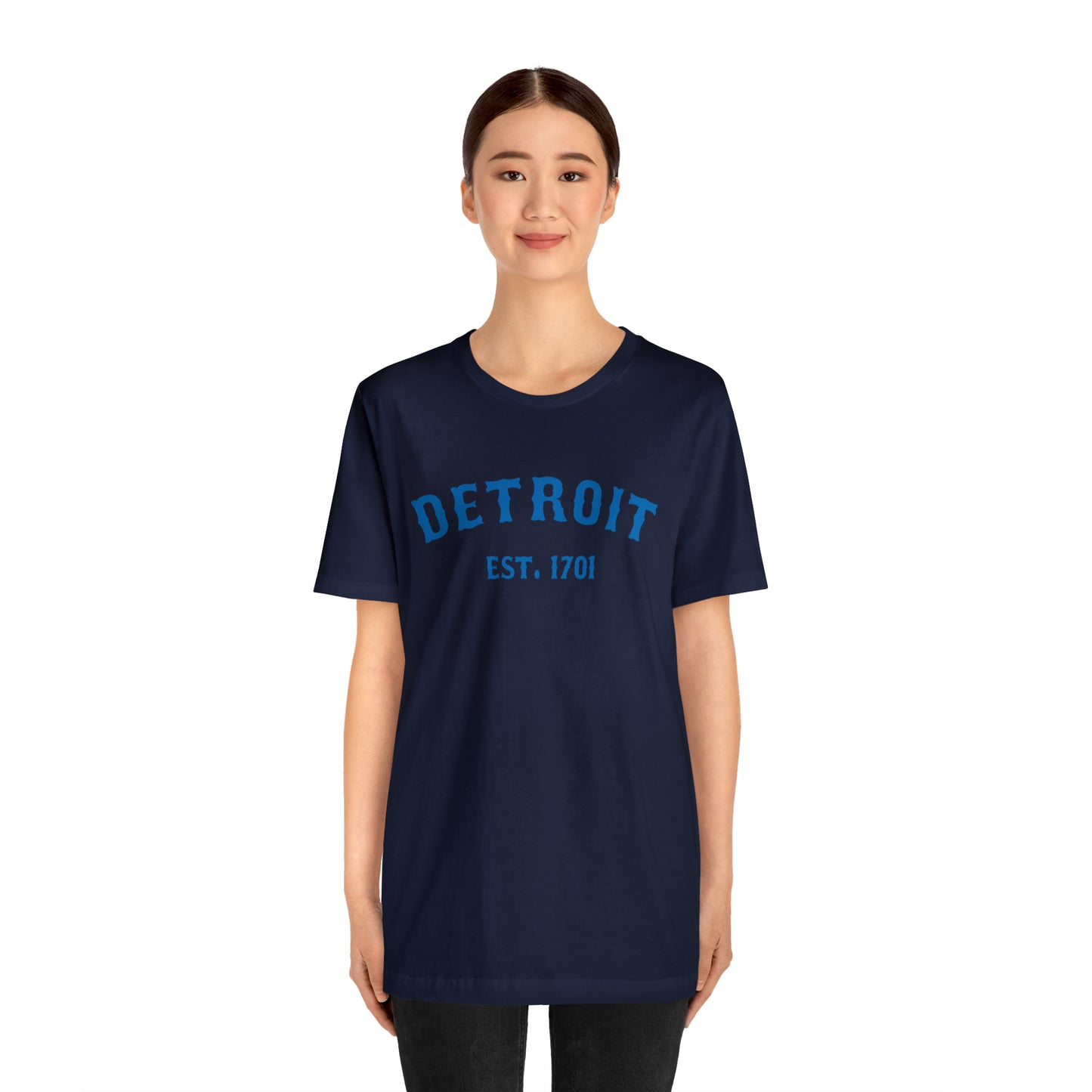 'Detroit EST. 1701' T-Shirt (Azure Ballpark Font) | Unisex Standard