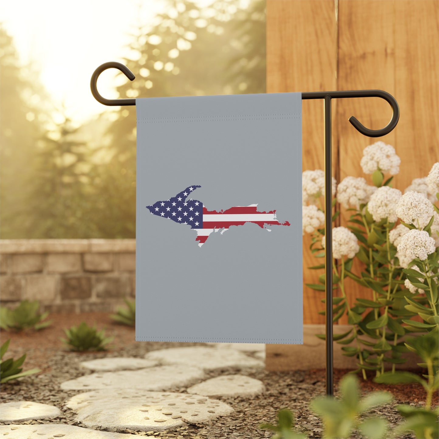 Michigan Upper Peninsula Home & Garden Flag (w/ UP USA Flag) | Silver