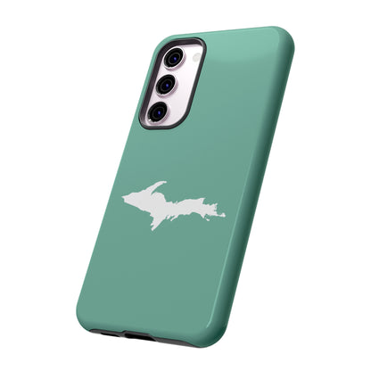 Michigan Upper Peninsula Tough Phone Case ('64 Metallic Mint Green w/ UP Outline) | Samsung & Pixel Android