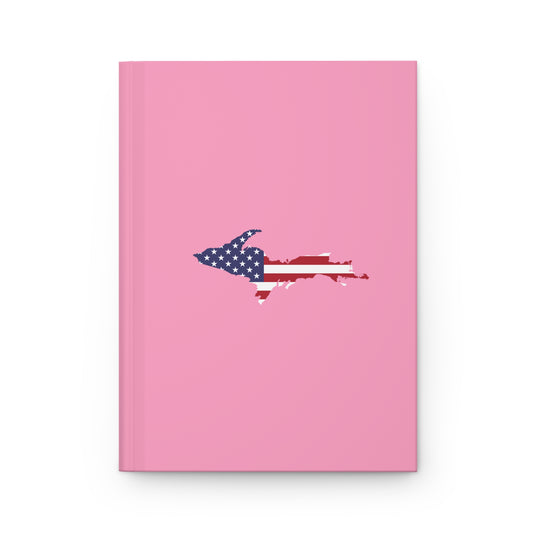 Michigan Upper Peninsula Hardcover Journal (w/ UP USA Flag) | Ruled - '67 Caddie Pink