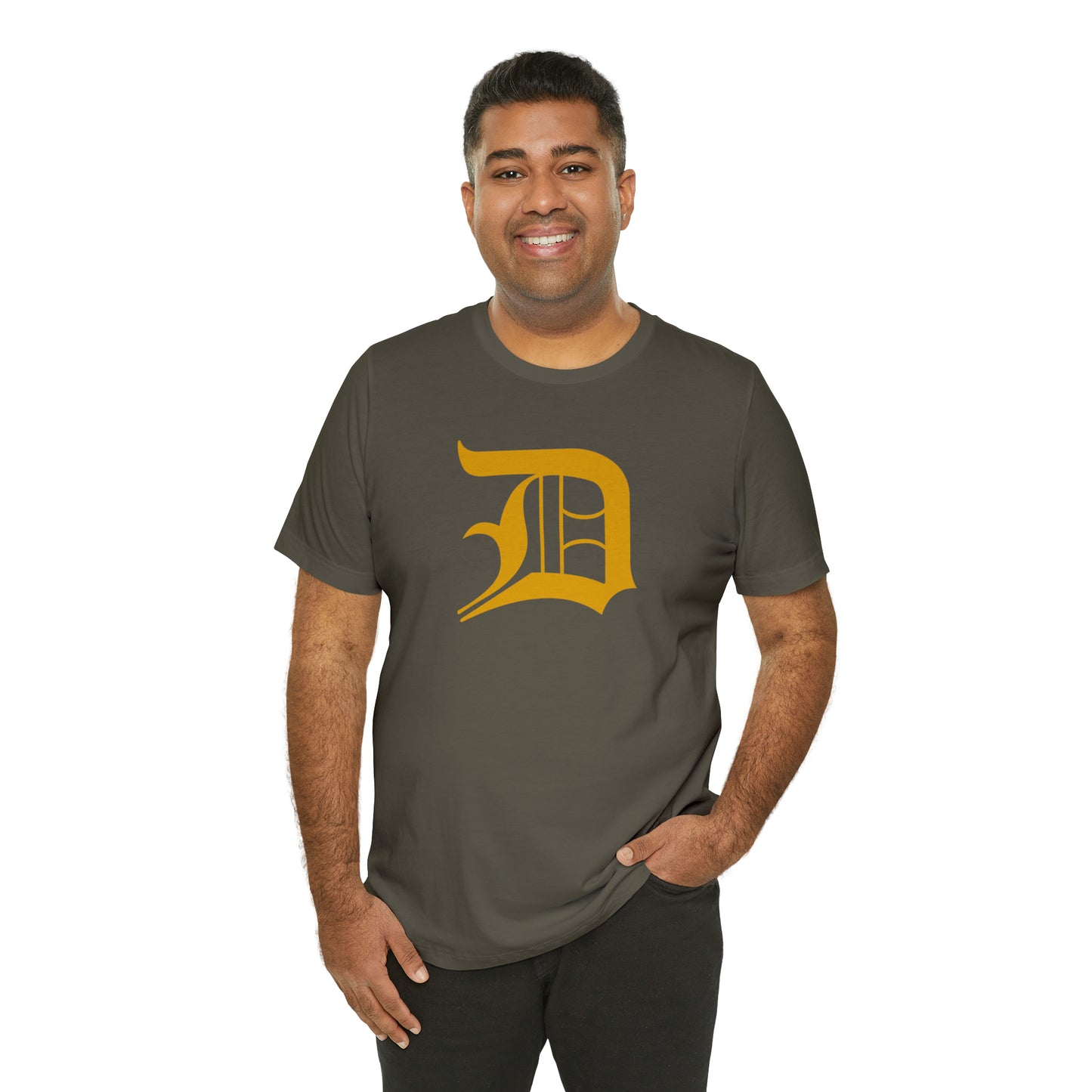 Detroit 'Old English D' T-Shirt (Gold) | Unisex Standard