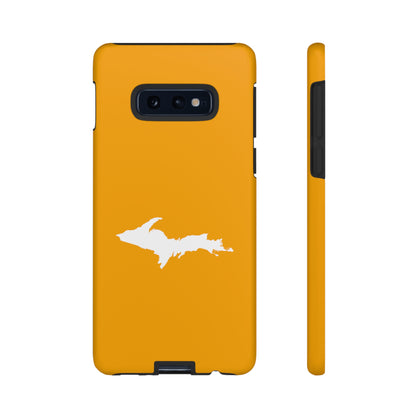 Michigan Upper Peninsula Tough Phone Case (Autumn Birch Leaf Color w/ UP Outline) | Samsung & Pixel Android