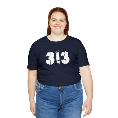 Detroit '313' T-Shirt (Spray Stencil Font) | Unisex Standard Fit