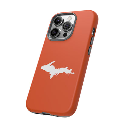 Michigan Upper Peninsula Tough Phone Case (Maple Leaf Orange w/ UP Outline) | Apple iPhone