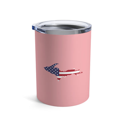 Michigan Upper Peninsula Tumbler (w/ UP USA Flag) | Strawberry Pink - 10oz