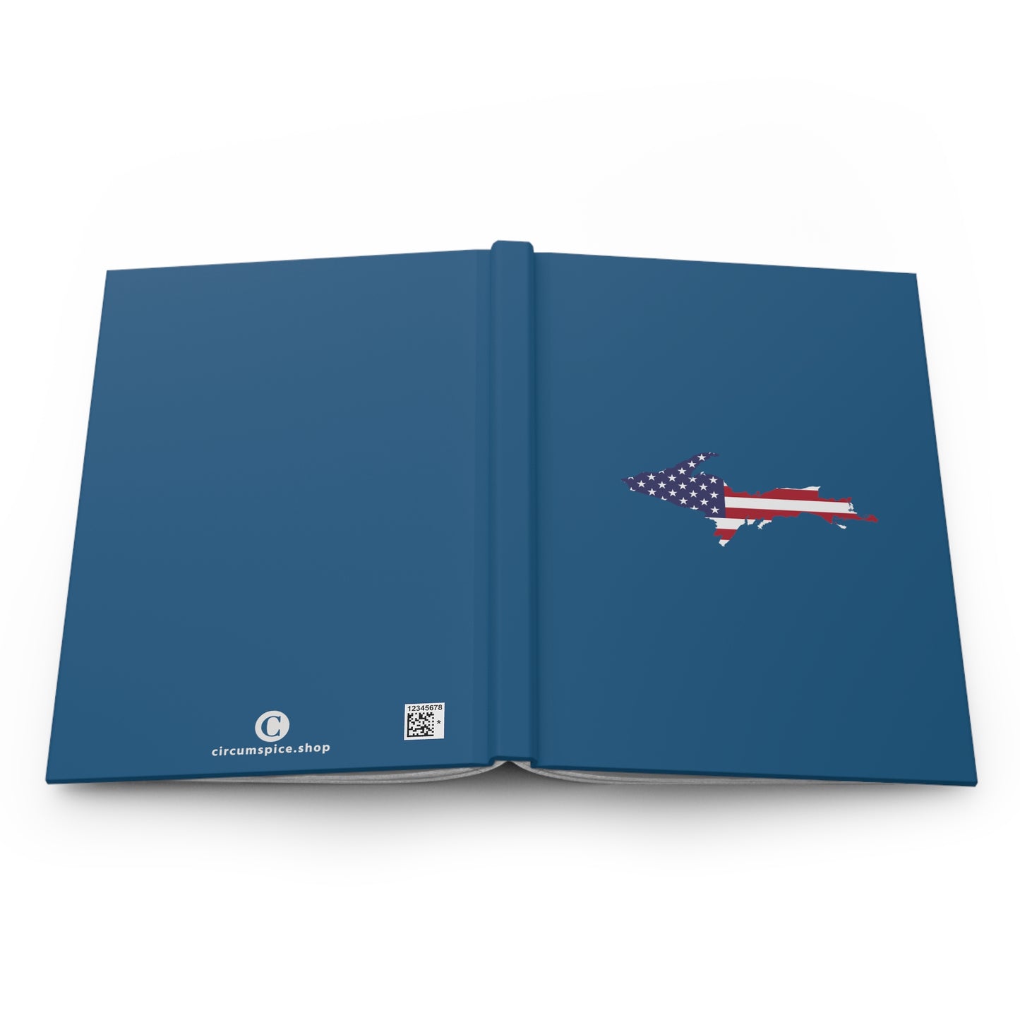 Michigan Upper Peninsula Hardcover Journal (w/ UP USA Flag) | Ruled - Blueberry