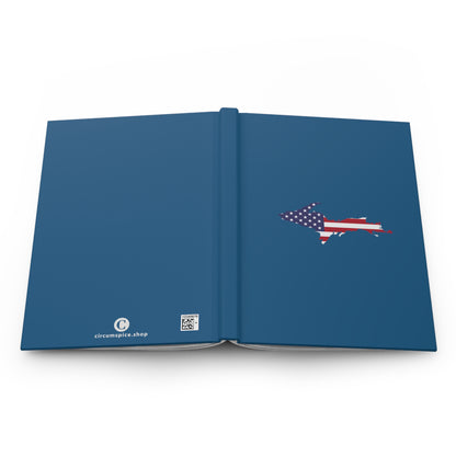 Michigan Upper Peninsula Hardcover Journal (w/ UP USA Flag) | Ruled - Blueberry