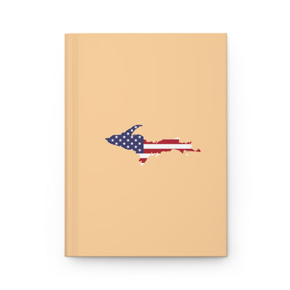 Michigan Upper Peninsula Hardcover Journal (w/ UP USA Flag) | Ruled - Pale Apricot