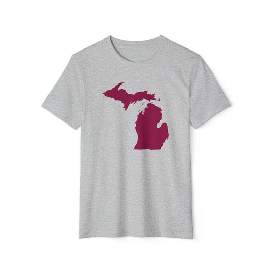 Michigan Recycled Organic T-Shirt (w/ Ruby Red MI Outline) | Unisex