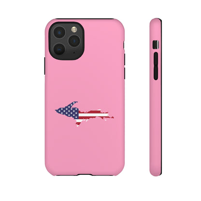 Michigan Upper Peninsula Tough Phone Case ('67 Caddie Pink w/ UP USA Flag Outline) | Apple iPhone