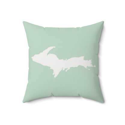 Michigan Upper Peninsula Accent Pillow (w/ UP Outline) | Sea Green