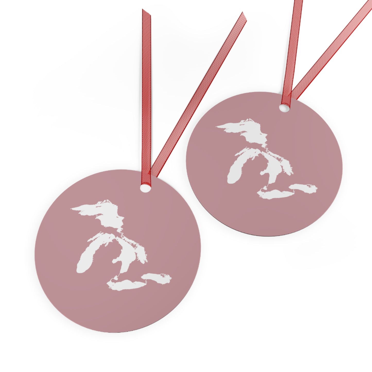 Great Lakes Christmas Ornament | Metal - Cherry Blossom Pink