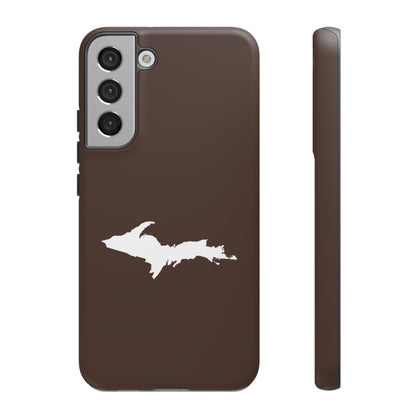 Michigan Upper Peninsula Tough Phone Case (Hickory Color w/ UP Outline) | Samsung & Pixel Android