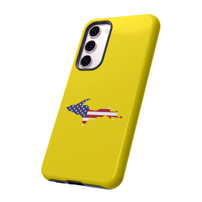 Michigan Upper Peninsula Tough Phone Case (Gadsen Yellow w/ UP USA Flag Outline) | Samsung & Pixel Android