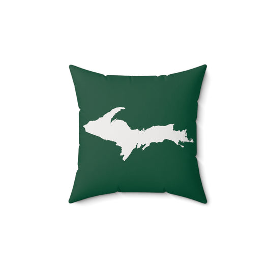 Michigan Upper Peninsula Accent Pillow (w/ UP Outline) | Superior Green