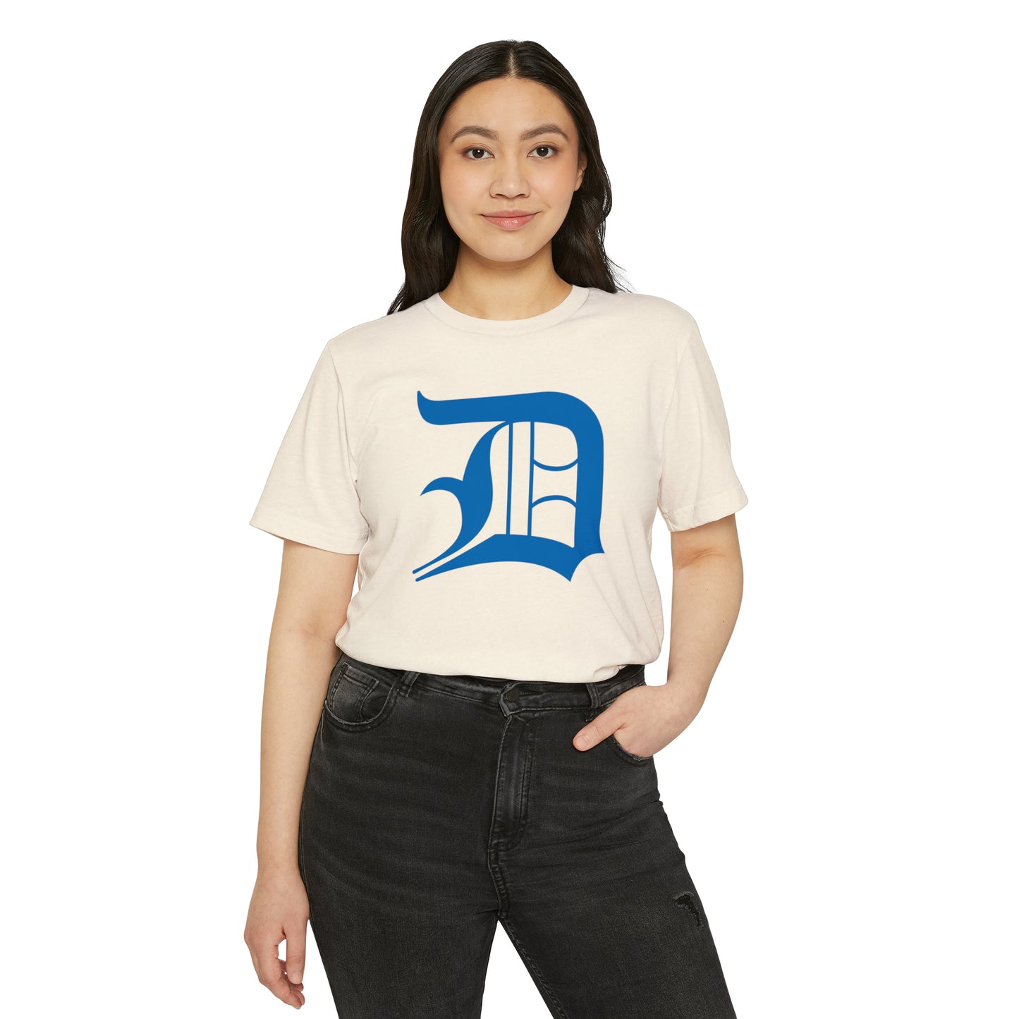 Detroit 'Old English D' T-Shirt (Azure) | Unisex Recycled Organic