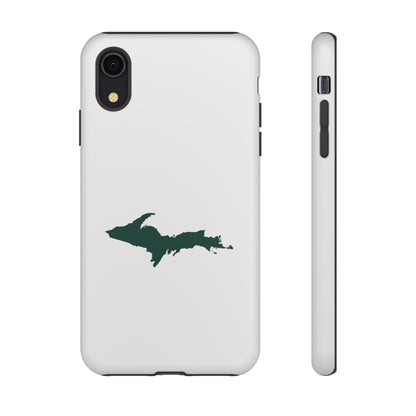 Michigan Upper Peninsula Tough Phone Case (Birch Bark White w/ Green UP Outline) | Apple iPhone