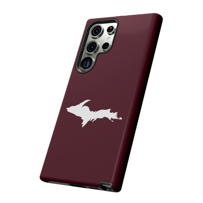 Michigan Upper Peninsula Tough Phone Case (Pinot Red w/ UP Outline) | Samsung & Pixel Android