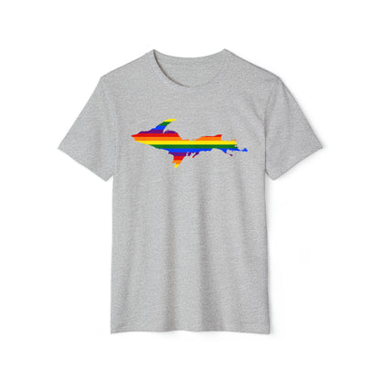 Michigan Upper Peninsula T-Shirt (w/ UP Rainbow Pride Flag) | Unisex Recycled Organic