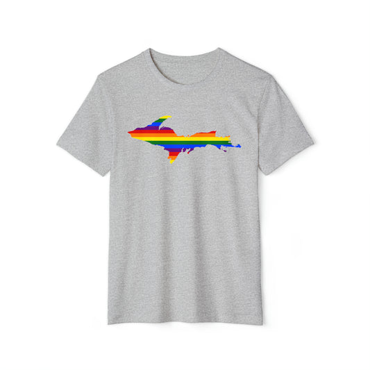 Michigan Upper Peninsula T-Shirt (w/ UP Rainbow Pride Flag) | Unisex Recycled Organic