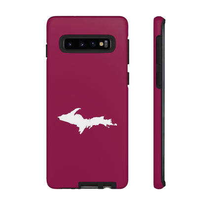 Michigan Upper Peninsula Tough Phone Case (Ruby Red w/ UP Outline) | Samsung & Pixel Android