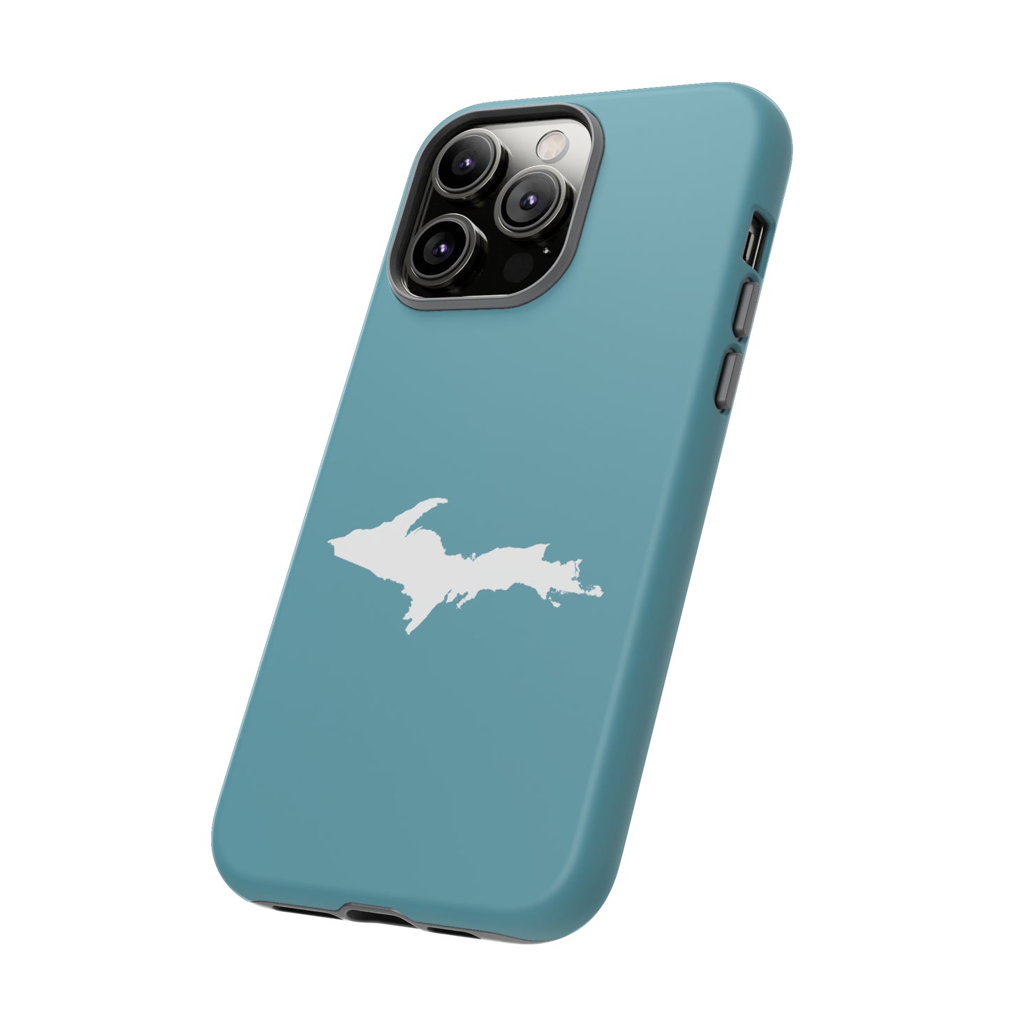 Michigan Upper Peninsula Tough Phone Case (Lake Huron Blue w/ UP Outline) | Apple iPhone