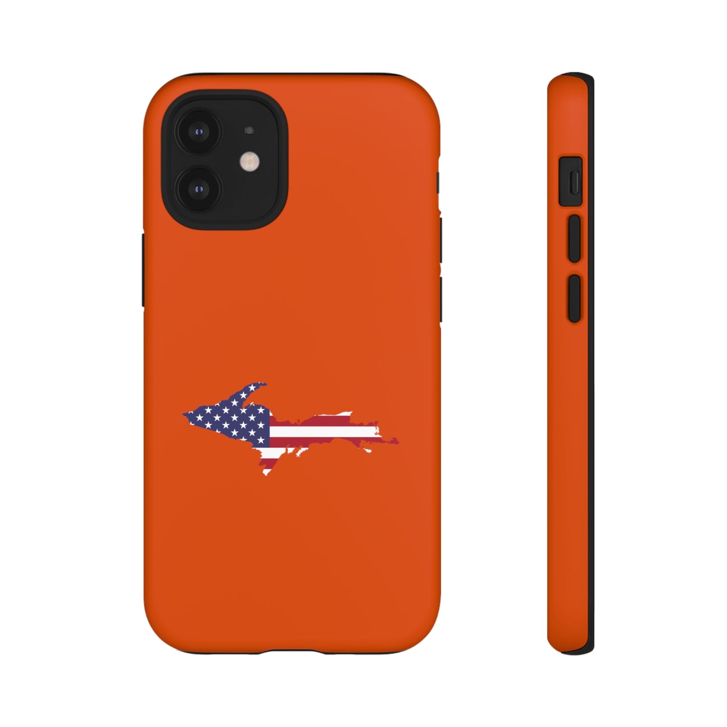 Michigan Upper Peninsula Tough Phone Case (Maple Leaf Orange w/ UP USA Outline) | Apple iPhone