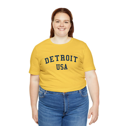 'Detroit USA' T-Shirt (Collegiate Font) | Unisex Standard