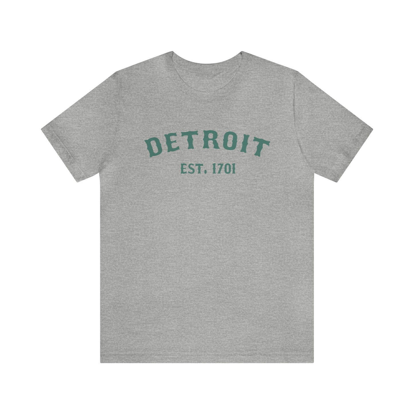 'Detroit EST. 1701' T-Shirt (Copper Green Ballpark Font) | Unisex Standard