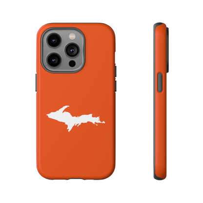 Michigan Upper Peninsula Tough Phone Case (Maple Leaf Orange w/ UP Outline) | Apple iPhone