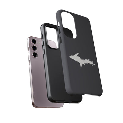 Michigan Upper Peninsula Tough Phone Case (Iron Ore Grey w/ UP Outline) | Samsung & Pixel Android