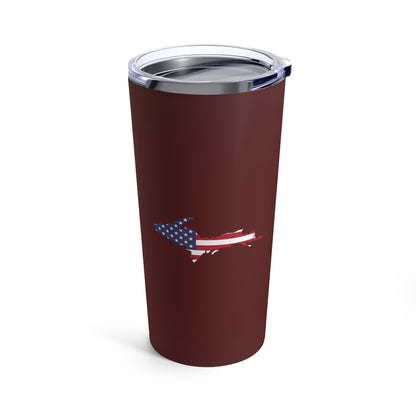 Michigan Upper Peninsula Tumbler (w/ UP USA Flag) | Cherrywood Red - 20oz