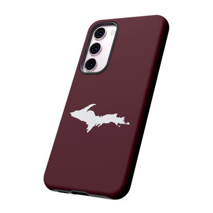 Michigan Upper Peninsula Tough Phone Case (Pinot Red w/ UP Outline) | Samsung & Pixel Android