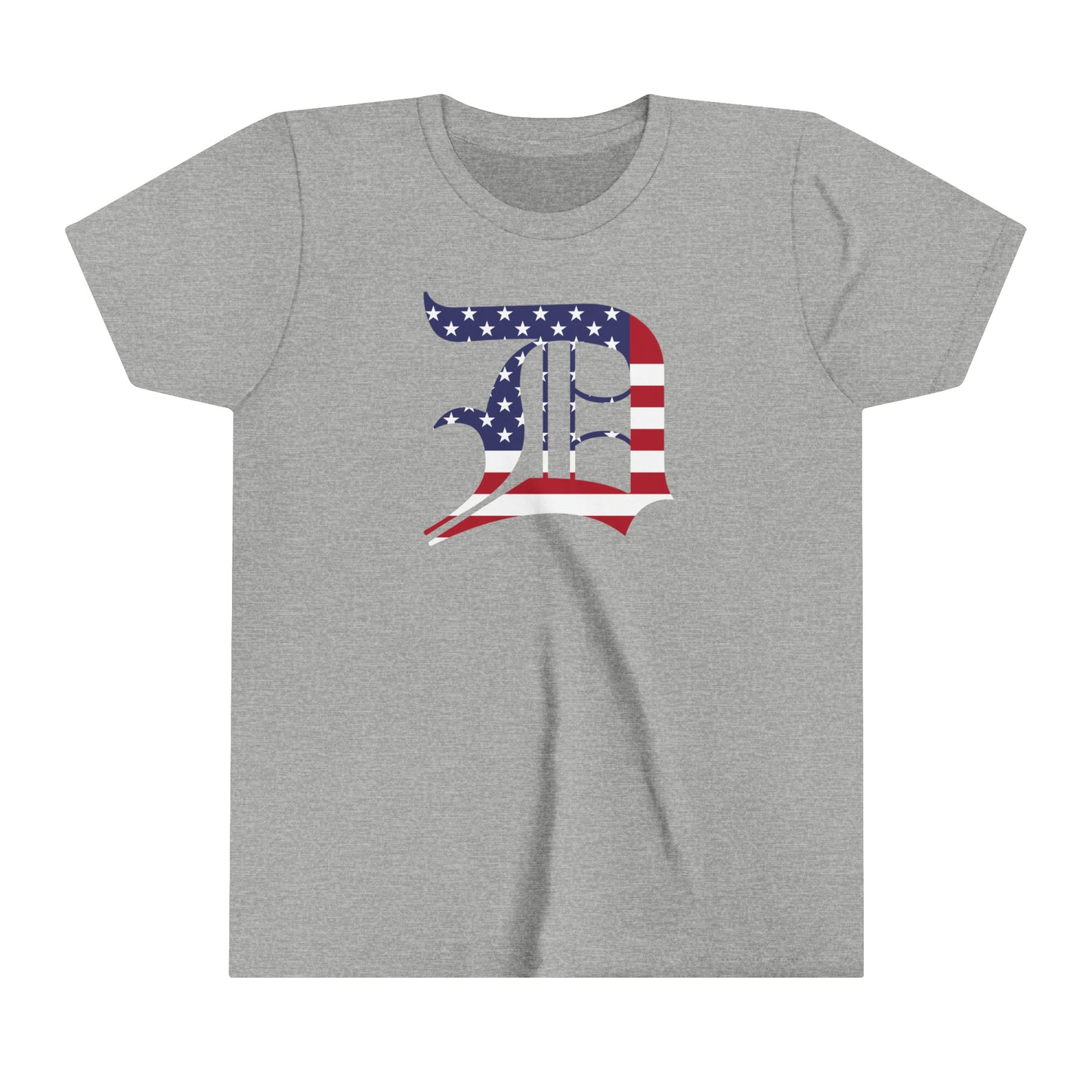 Detroit 'Old English D' T-Shirt (Patriotic Edition) | Youth Short Sleeve