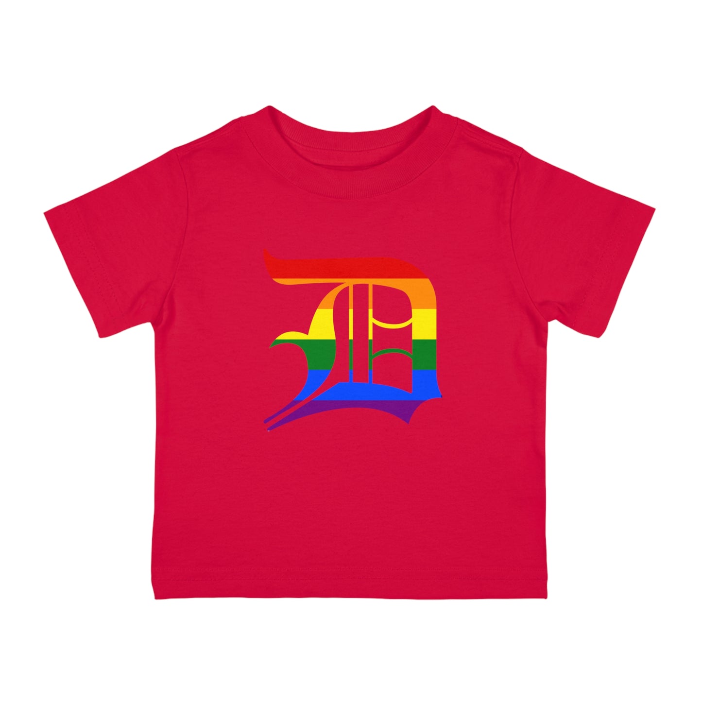 Detroit 'Old English D' Infant T-Shirt (Rainbow Pride Edition) | Short Sleeve