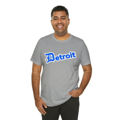 'Detroit' T-Shirt (MotorTown Blue w/ Old English 'D') | Unisex Standard