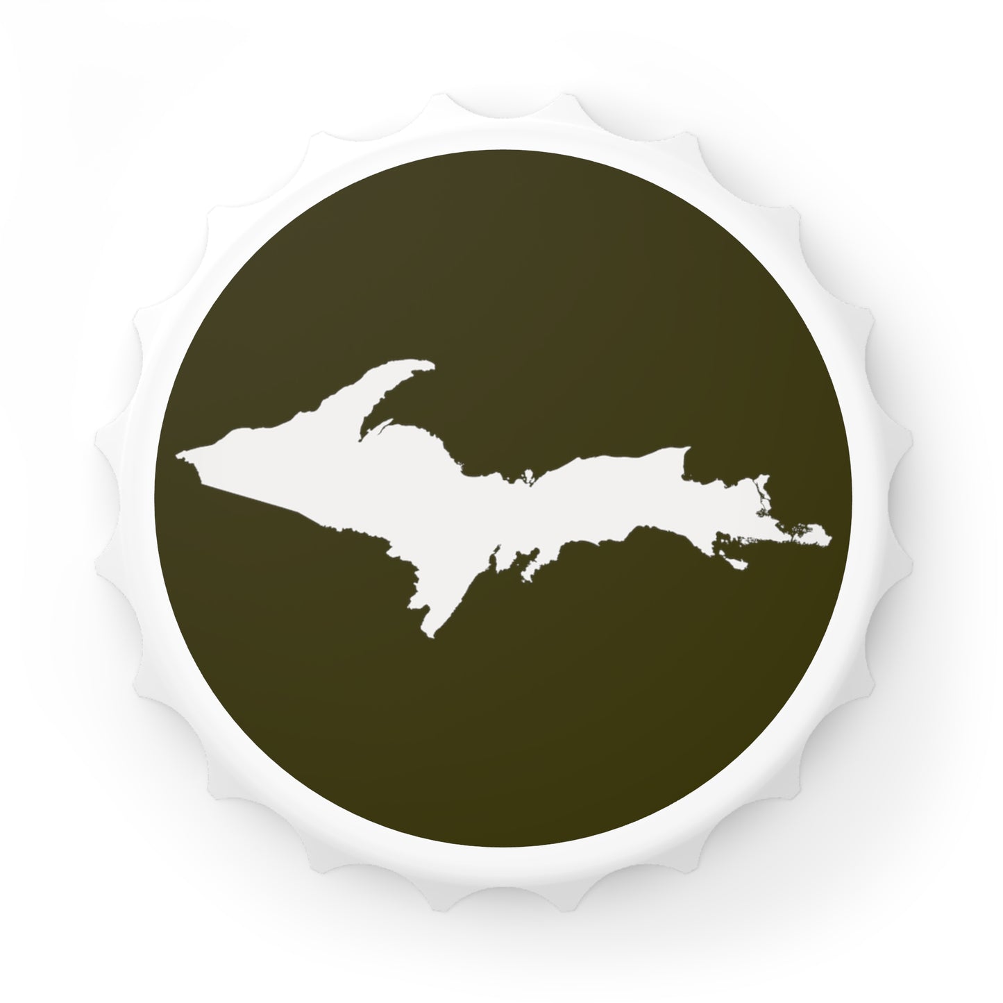 Michigan Upper Peninsula Bottle Opener (w/ UP Outline) | Military Green