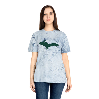 Michigan Upper Peninsula T-Shirt (w/ Green UP Outline) | Unisex Color Blast