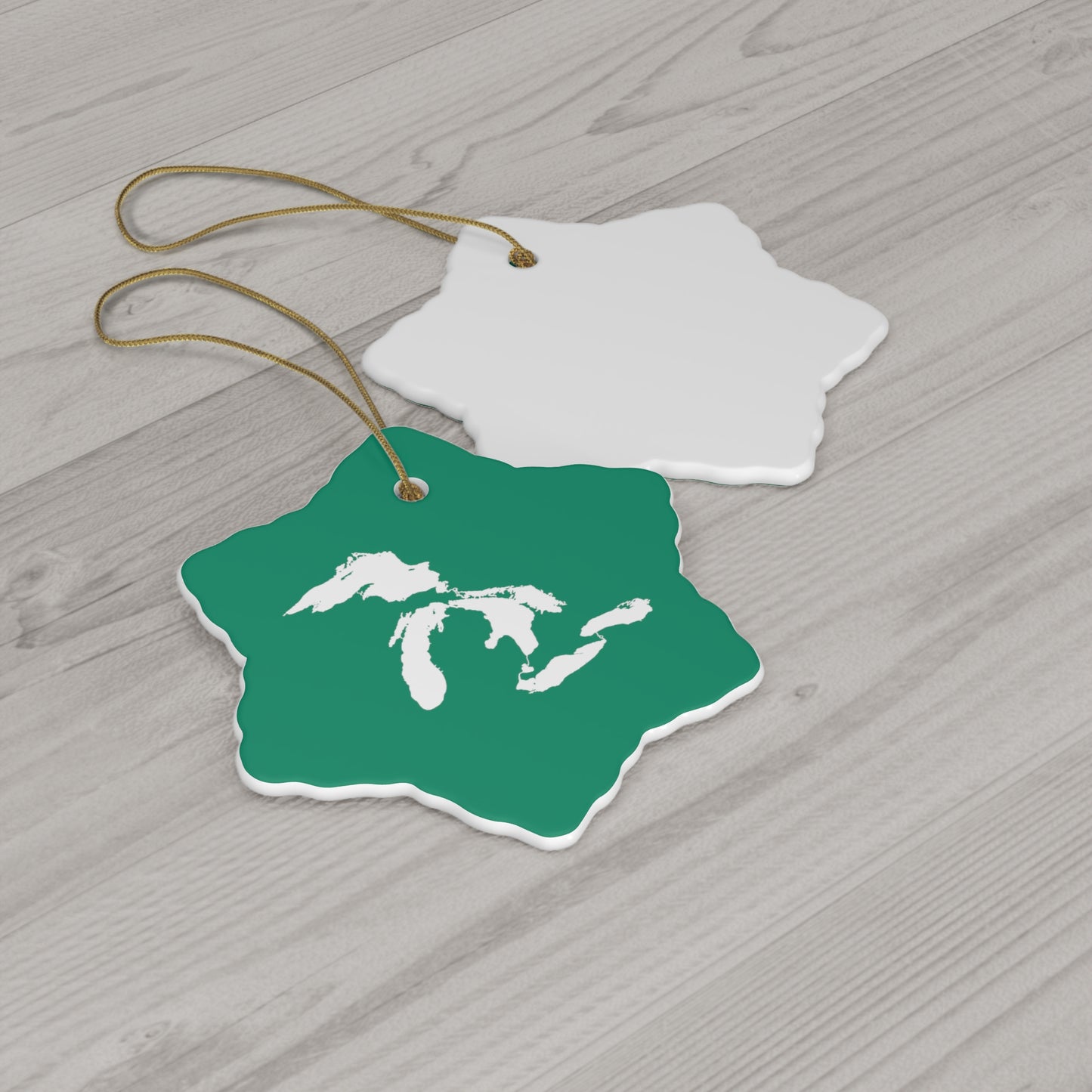 Great Lakes Christmas Ornament (Emerald Green) | Ceramic - 4 Shapes