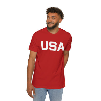 'USA' T-Shirt (Athletic Sans Font) | Made in USA