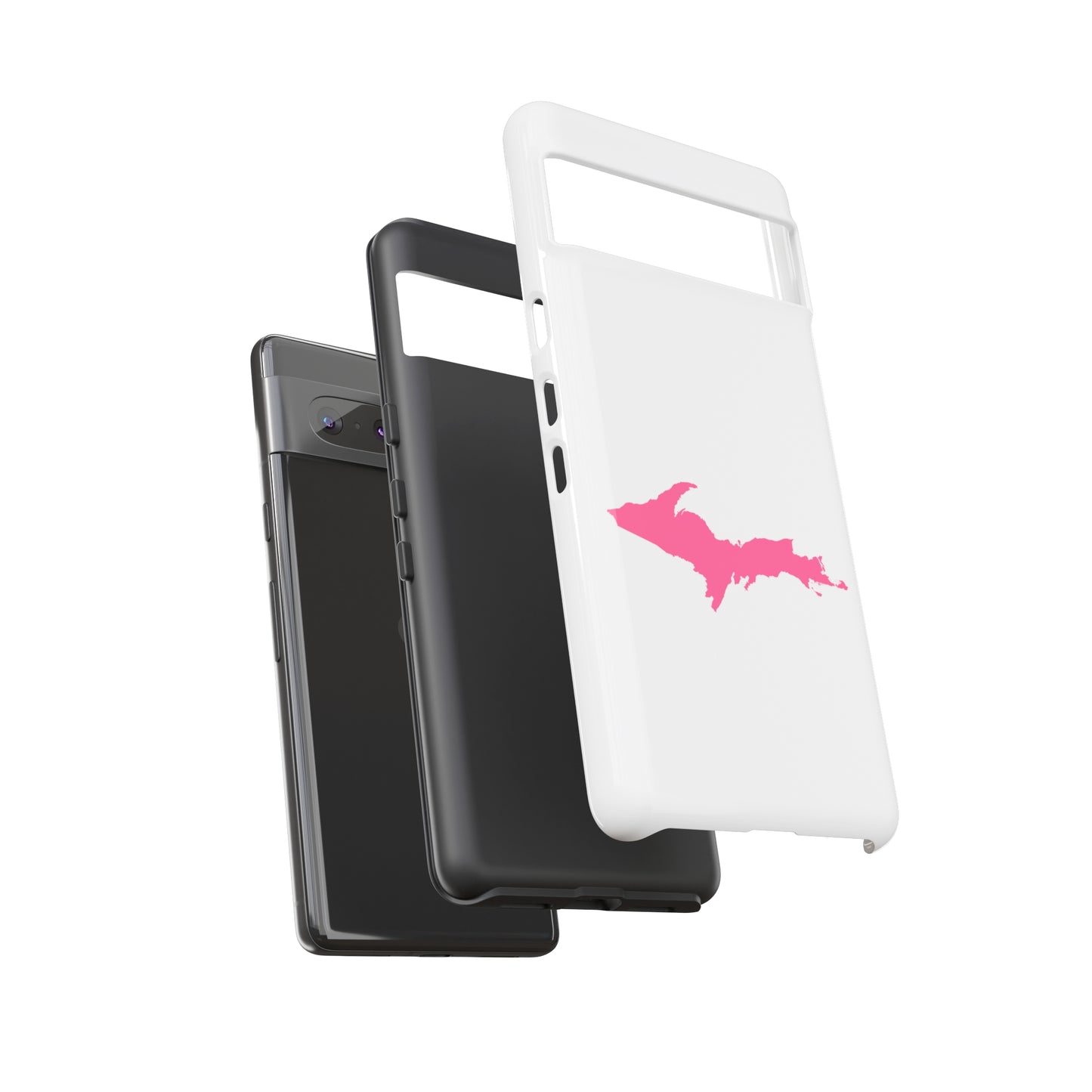 Michigan Upper Peninsula Tough Phone Case (w/ Pink UP Flag Outline) | Samsung & Pixel Android