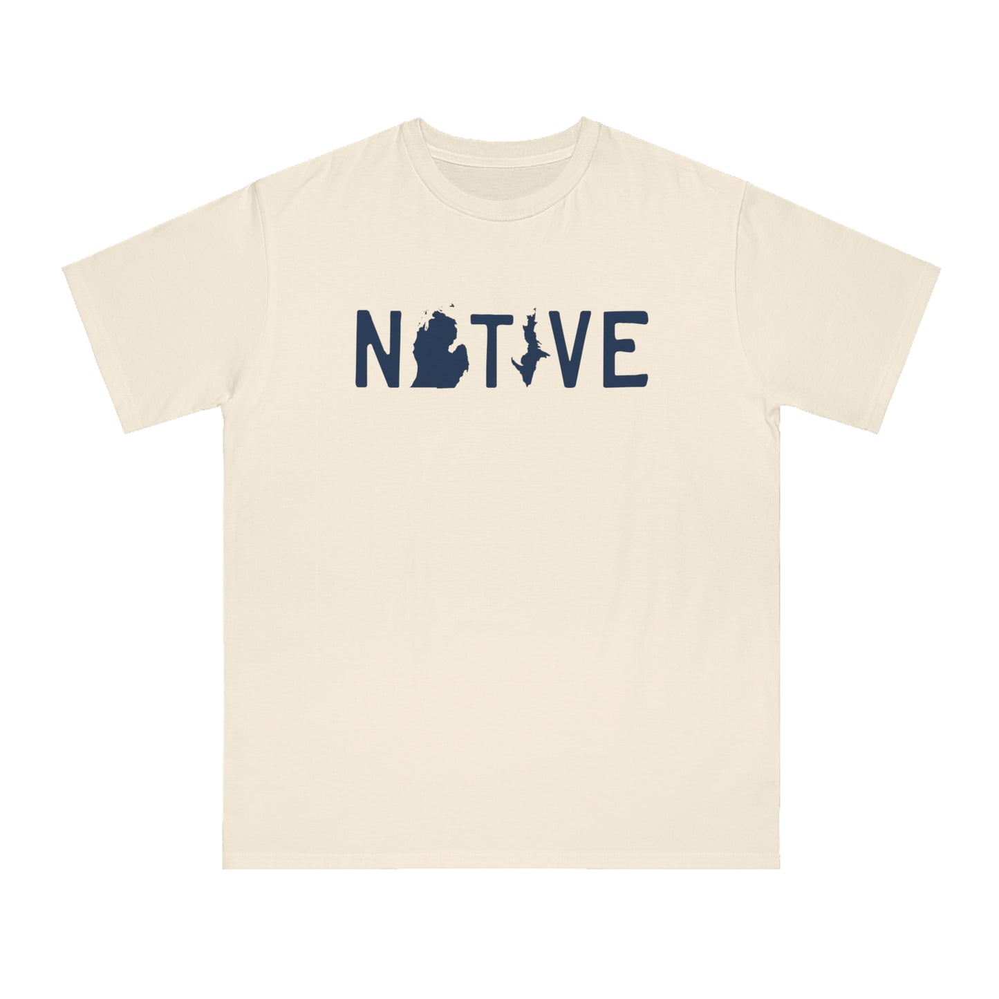Michigan 'Native' T-Shirt (Licence Plate Font) | Organic Unisex