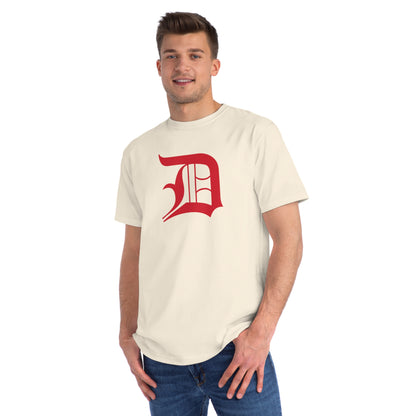 Detroit 'Old English D' T-Shirt (Aliform Red) | Unisex Organic