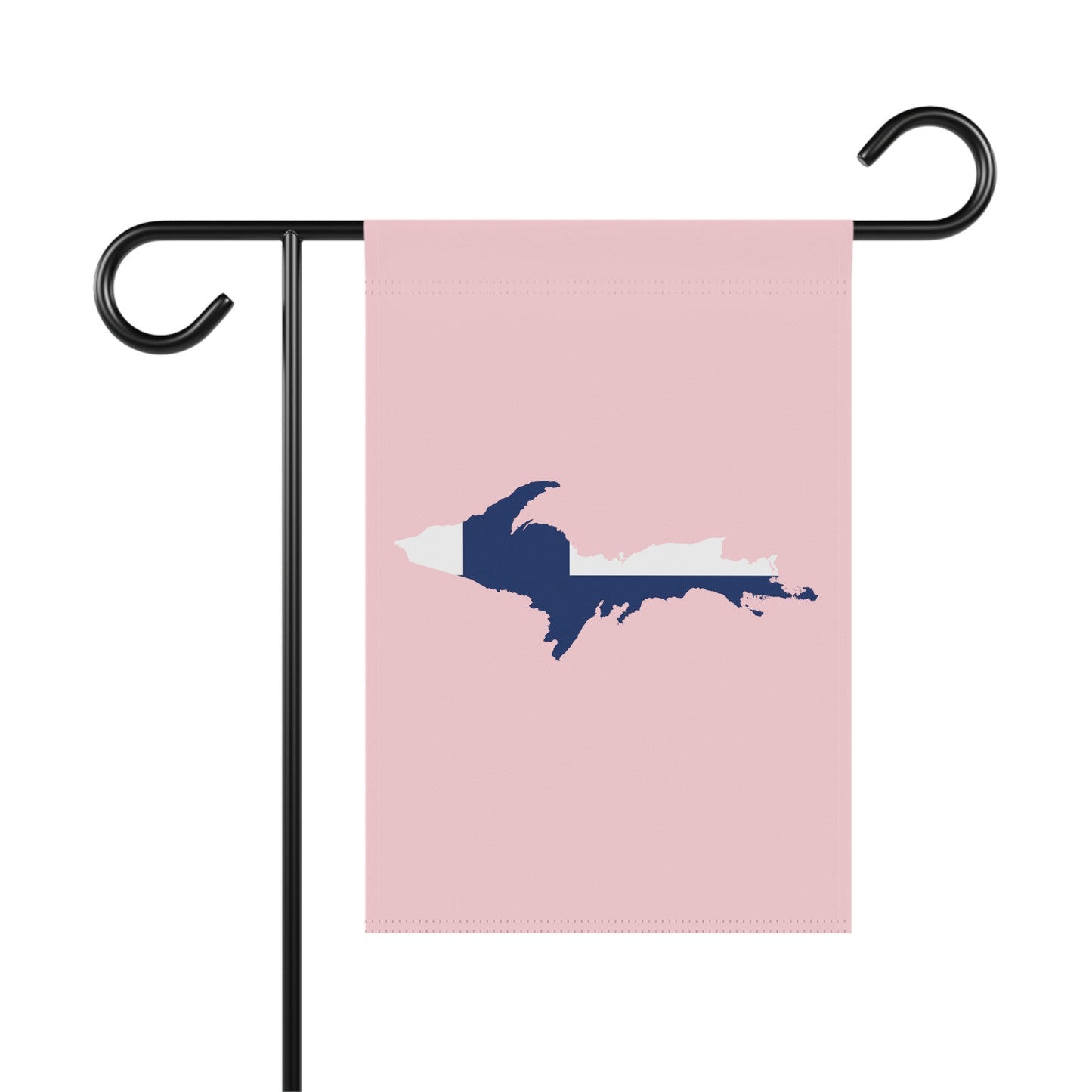 Michigan Upper Peninsula Home & Garden Flag (w/ UP Finland Flag) | Pale Pink