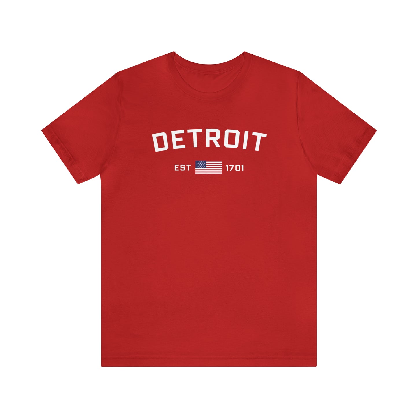 'Detroit EST 1701' T-Shirt (w/ USA Flag Outline) | Unisex Standard Fit