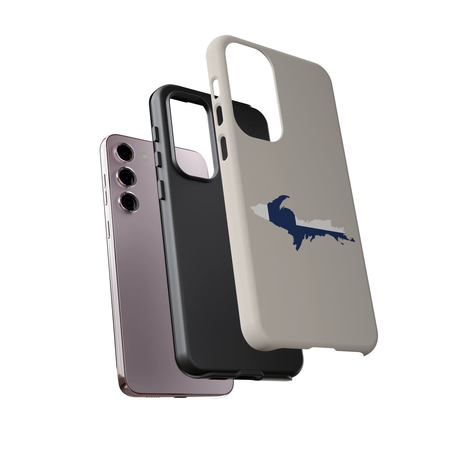 Michigan Upper Peninsula Tough Phone Case (w/ UP Finland Flag Outline) | Samsung & Pixel Android