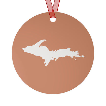 Michigan Upper Peninsula Christmas Ornament (Copper Color) | Metal - 4 Shapes