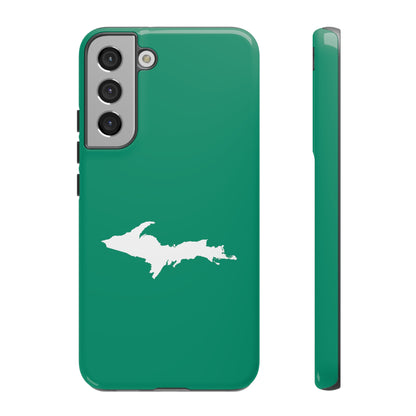 Michigan Upper Peninsula Tough Phone Case (Emerald Green w/ UP Outline) | Samsung & Pixel Android