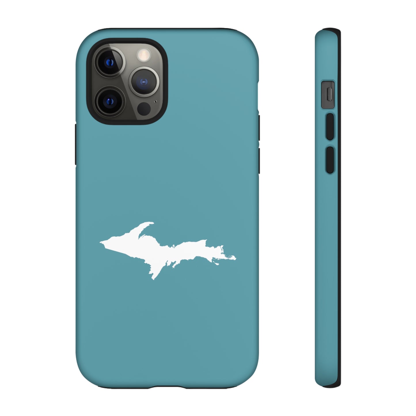 Michigan Upper Peninsula Tough Phone Case (Lake Huron Blue w/ UP Outline) | Apple iPhone