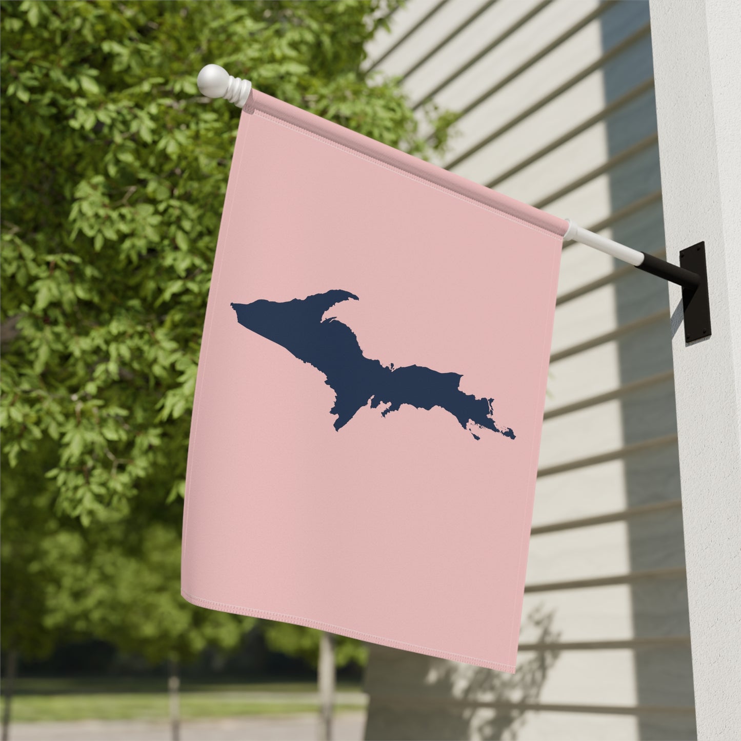 Michigan Upper Peninsula Home & Garden Flag (w/ UP Outline) | Cosmos Pink